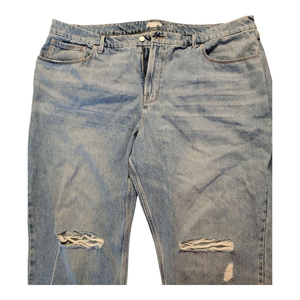 GOOD AMERICAN SOS Petite Mid Rise Distressed Blue Denim Jeans Size‎ 24